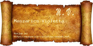 Meszarics Violetta névjegykártya
